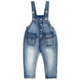 thumbnail image 1 of KIDSCOOL SPACE Baby & Little Boys/Girls Blue Denim Dungaree,Jean Overalls,Blue,12-18 Months, 1 of 6