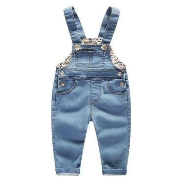 KIDSCOOL SPACE Baby & Little Boys/Girls Denim Overalls,Jean Workwear,Light Blue,2-3 Years