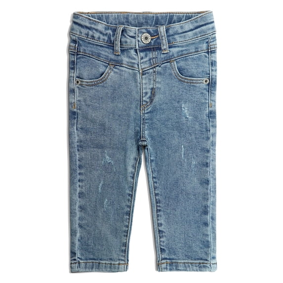 KIDSCOOL SPACE Baby Little Boys Girls Jeans,Ripped Strechy Denim Soft Slim Pants