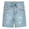 thumbnail image 1 of KIDSCOOL SPACE Baby Little Boys Summer Denim Shorts, Ripped Soft Elastic Band Inside Half Jean Pants,2-3 Years, 1 of 6