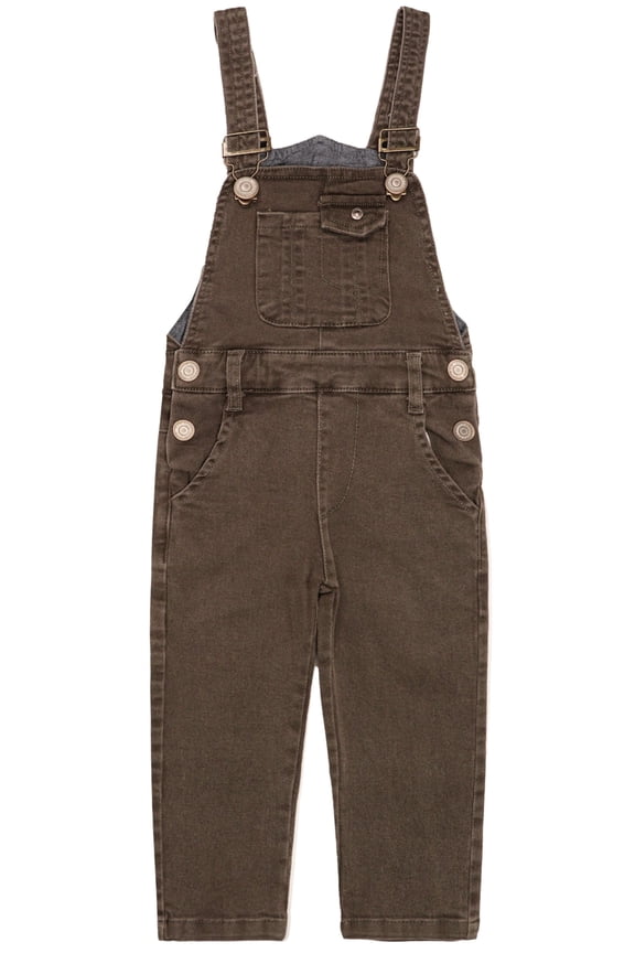 Baby Little Girls Canvas Overalls,Toddler Boys Ripped Holes Casual Workwear,Coffee,18-24 Months