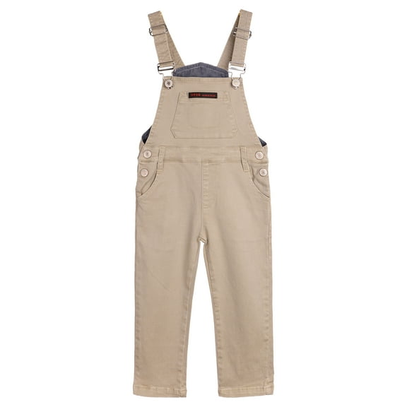 KIDSCOOL SPACE Baby Little Girls Canvas Overalls,Toddler Boys Ripped Holes Casual Workwear,Khaki,2-3 Years