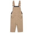 thumbnail image 1 of KIDSCOOL SPACE Baby Little Girls Canvas Overalls,Toddler Boys Ripped Holes Casual Workwear,Light Kkaki,4-5 Years, 1 of 6