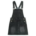 thumbnail image 1 of KIDSCOOL SPACE Baby Little Girls Skirt,Ripped Soft Strechy Denim Girls Summer Overalls Dress,Black,8-9 Years, 1 of 6
