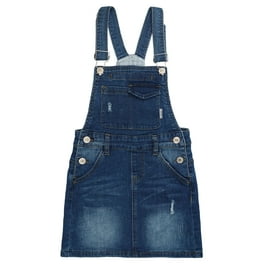 KIDSCOOL SPACE Little Girls Jean Overall Dress Big Girls Denim Jumper Dress Blue 5 6 Years Walmart