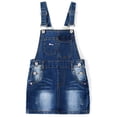 thumbnail image 1 of KIDSCOOL SPACE Baby Little Girls Skirt,Ripped Soft Strechy Denim Girls Summer Overalls Dress,Deep Blue,3-4 Years, 1 of 7