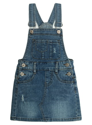 Kids Girls Denim Dungarees Dress Girls Fashion Denim Skirt  Stretch Jumpsuit Pinafore Jeans Bib Overalls and Long Sleeve Shirt 2 Pieces  Set Blue 5-6 Years: Clothing, Shoes & Jewelry