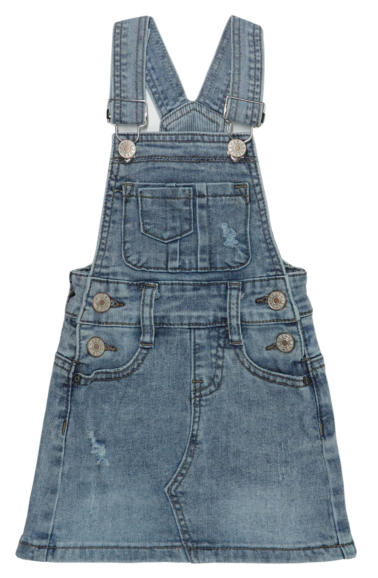KIDSCOOL SPACE Baby Little Girls Skirt Ripped Soft Strechy Denim Girls Summer Overalls Dress Light Blue 18 24 Months Walmart
