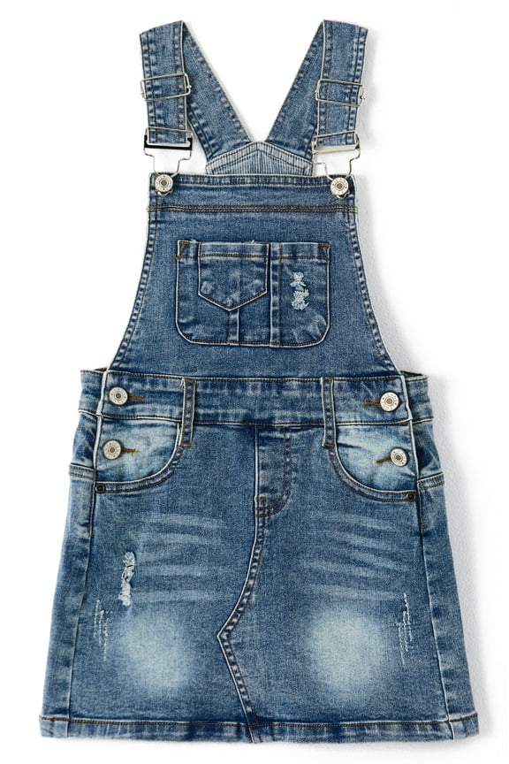 Baby Little Girls Skirt,Ripped Soft Strechy Denim Girls Summer Overalls Dress,Light Blue,3-4 Years