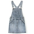 thumbnail image 1 of KIDSCOOL SPACE Baby Little Girls Skirt,Ripped Soft Strechy Denim Girls Summer Overalls Dress,Light Blue,6-7 Years, 1 of 6