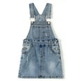 thumbnail image 1 of KIDSCOOL SPACE Baby Little Girls Skirt,Ripped Soft Strechy Denim Girls Summer Overalls Dress,Light Blue,6-9 Months, 1 of 7