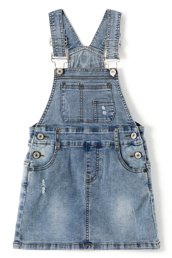 Baby Little Girls Skirt,Ripped Soft Strechy Denim Girls Summer Overalls Dress,Light Blue,9-12 Months