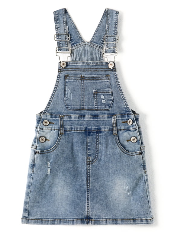Baby Little Girls Skirt,Ripped Soft Strechy Denim Girls Summer Overalls Dress,Light Blue,9-12 Months