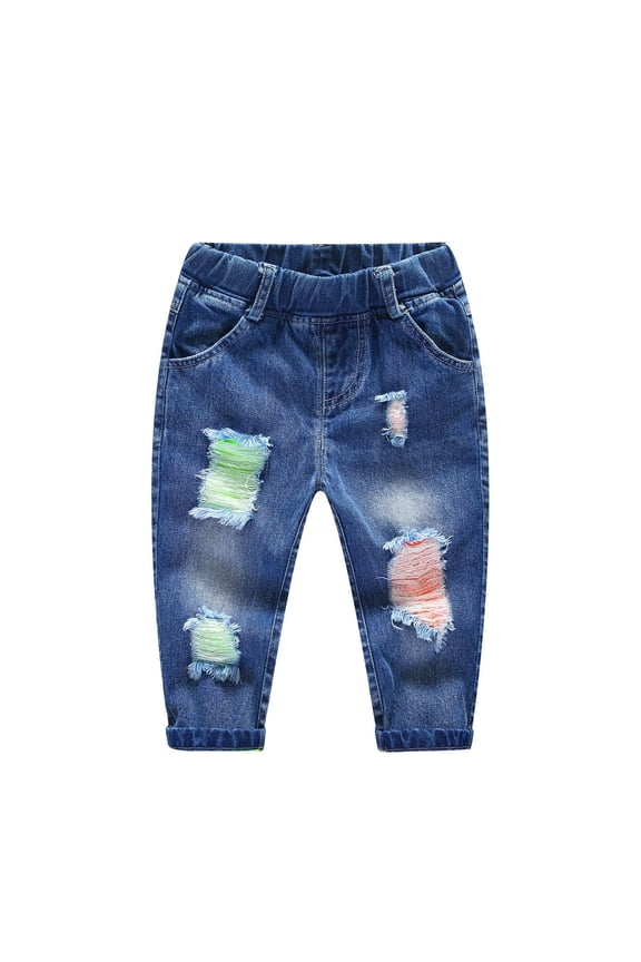 Baby Ripped Jean,Toddler Elastic Distressed Waist Denim Pants,18-24 Months