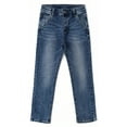 thumbnail image 1 of KIDSCOOL SPACE Big Boys Jeans,Elastic Band Inside Simple Design Denim Pants,Light Blue,12-13 Years, 1 of 6