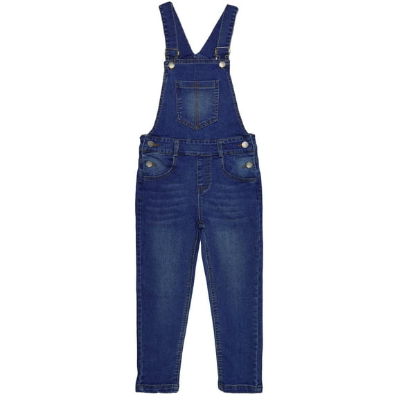 KIDSCOOL SPACE Big Boys Jeans Overalls,Elasitic Band Inside Soft Stretchy Denim Workwear,Blue,7-8 Years