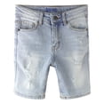 thumbnail image 1 of KIDSCOOL SPACE Big Child Denim Shorts,Elastic WaistBand Inside Simple Jeans Summer Half Pants, Light Blue,8-9 Years, 1 of 6