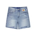thumbnail image 1 of KIDSCOOL SPACE Big Girls Boys Jeans Shorts,Ripped Frayed Cut Hem Cute Summer Denim Pants,Light Blue,11-12 Years, 1 of 6