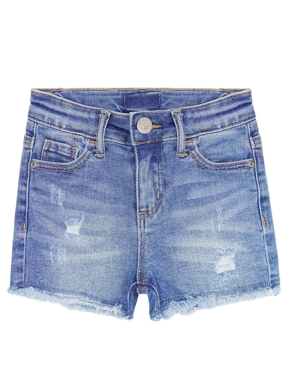 Big Girls Boys Jeans Shorts,Ripped Frayed Raw Hem Simple Design Cute Summer Denim Pants,Blue,11-12 Years