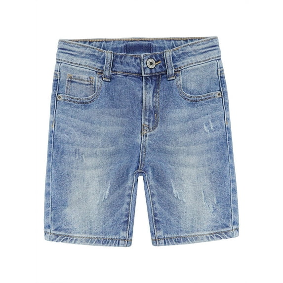 KIDSCOOL SPACE Big Girls Boys Jeans Shorts,Ripped Stretchy Simple Design Cute Summer Denim Pants,Blue,11-12 Years