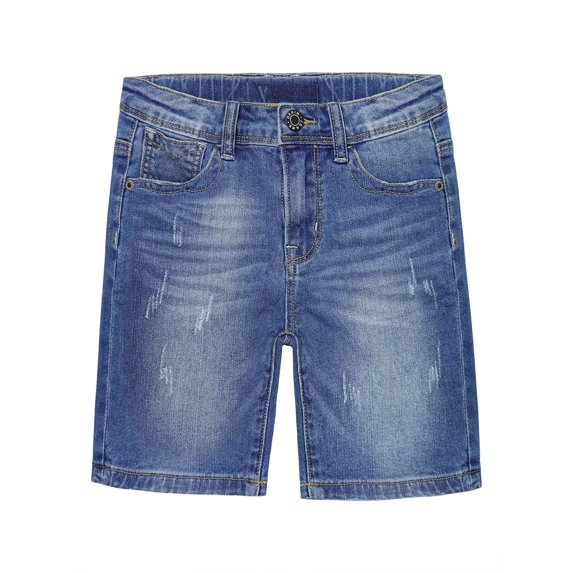 KIDSCOOL SPACE Big Girls Boys Jeans Shorts,Ripped Stretchy Simple Design Cute Summer Denim Pants,Blue,11-12 Years