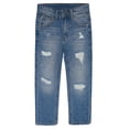 thumbnail image 1 of KIDSCOOL SPACE Big Girls Jeans,Elastic Band Inside Ripped Holes Denim Pants,Blue,8-9 Years, 1 of 6