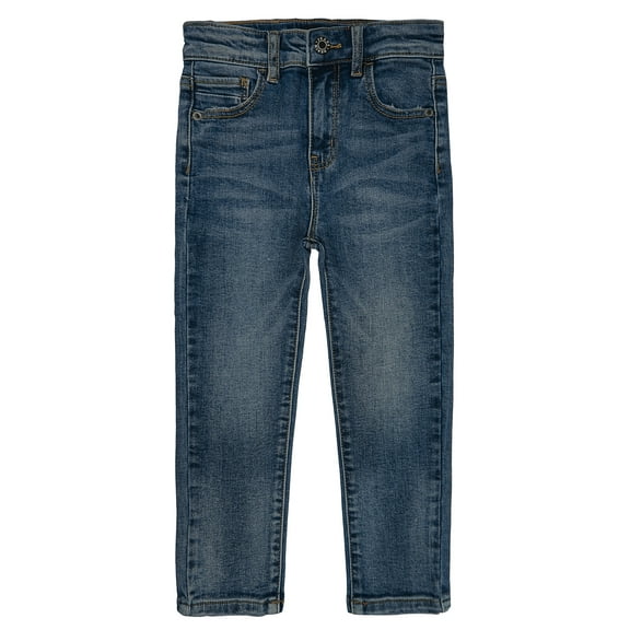KIDSCOOL SPACE Big Girls Jeans,Elastic Band Inside Slim Fit Denim Pants,Blue,8-9 Years