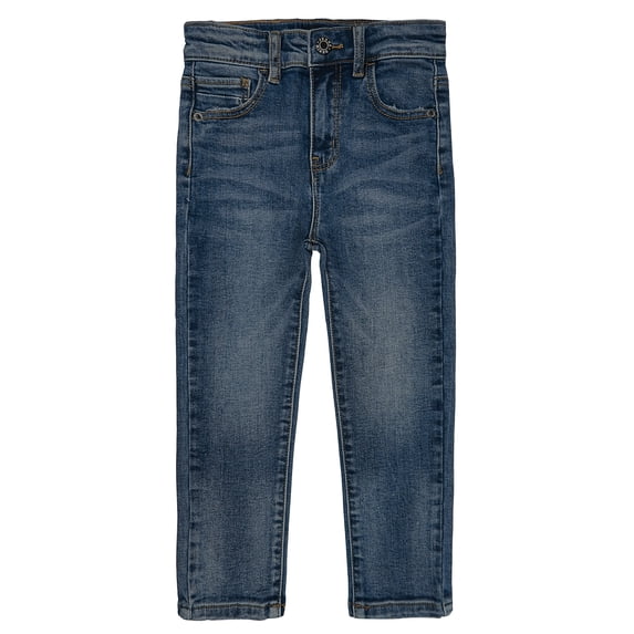 KIDSCOOL SPACE Big Girls Jeans,Elastic Band Inside Slim Fit Denim Pants,Blue,8-9 Years