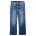 thumbnail image 1 of KIDSCOOL SPACE Big Girls Jeans,Elastic Band Inside Stretchy Micro Flared Boot Cut Denim Pants,Mid Blue,9-10 Years, 1 of 6