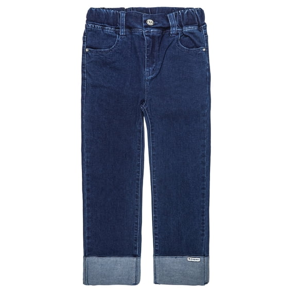 KIDSCOOL SPACE Big Girls Jeans,Elastic Waist Stretchy Denim Pants,Blue,8-9 Years