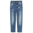thumbnail image 1 of KIDSCOOL SPACE Big Girls Jeans,Elastic Waistband Inside High Strecth Soft Simple Desgin Denim Pants,Light Blue,13-14 Years, 1 of 7