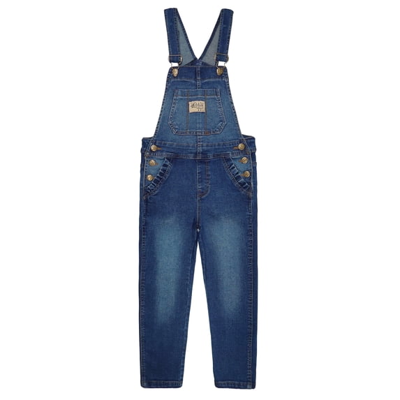 KIDSCOOL Big Girls Jean Jumpsuits Pants Kids Straight Leg Denim Overalls,Blue,9-10 Years