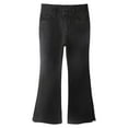 thumbnail image 1 of KIDSCOOL SPACE Big Girls Stretchy Denim Flare Jeans, 5-14T Double-layer Waistband Bell-bottom Split Hem Pants,Black,11-12 Years, 1 of 6