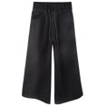 thumbnail image 1 of KIDSCOOL SPACE Big Girls Wide-leg Denim Pants, 5-14T Loose Elastic Waist with String Flared Jeans Bottoms,Black,10-11 Years, 1 of 6