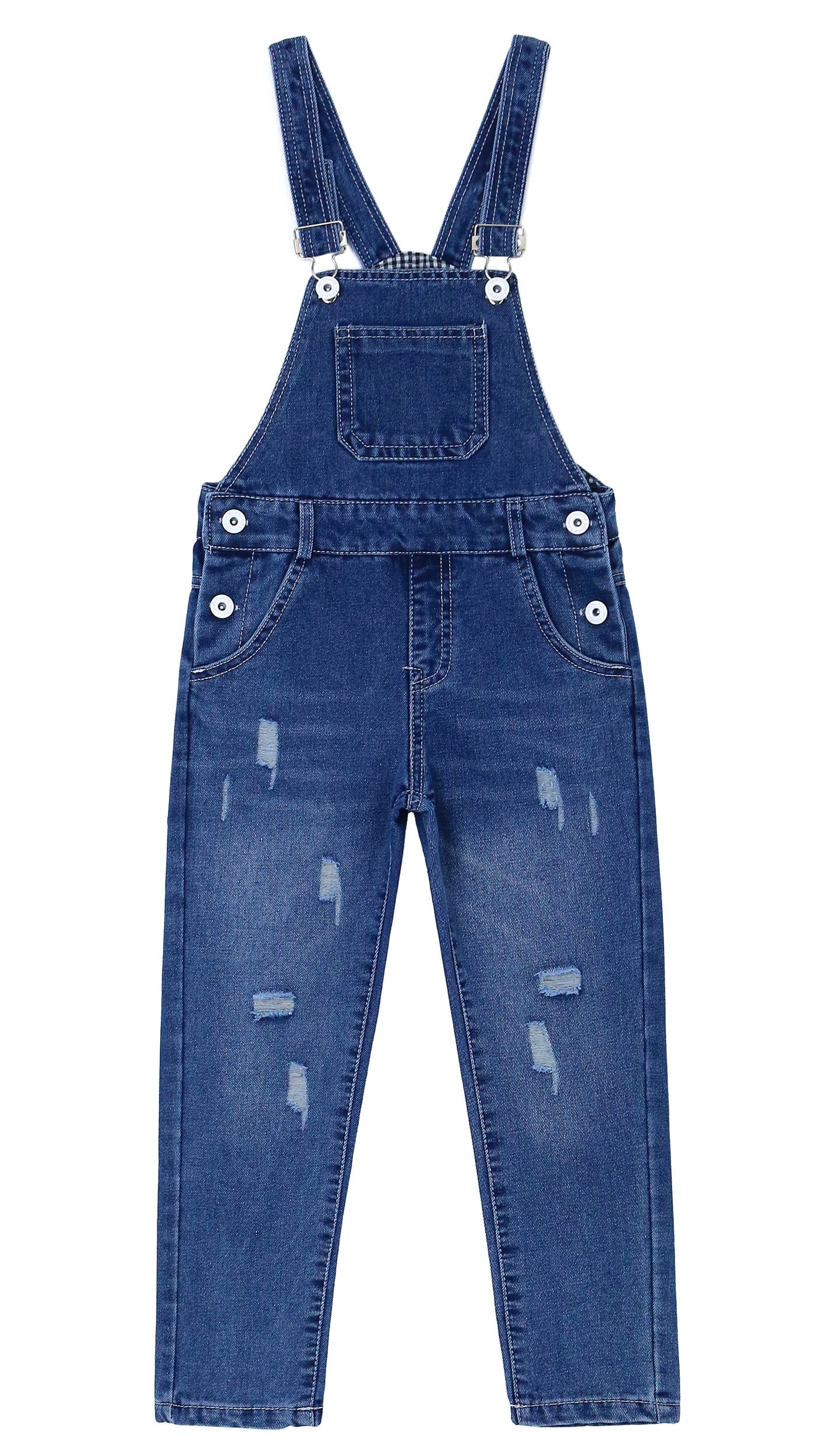 KIDSCOOL SPACE Cute Denim Overalls for Boys and Girls, Fashion Washed ...