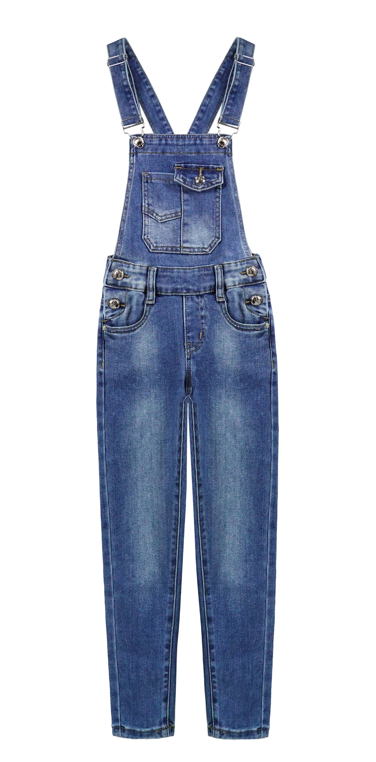 KIDSCOOL SPACE Boy Girl Overall, Large Pockets Soft Washed denim ...