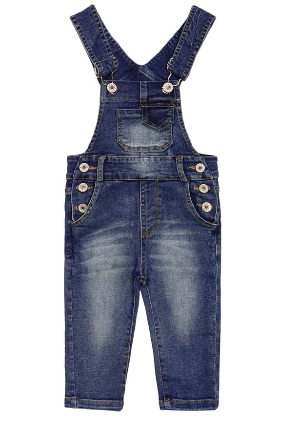 Boy Girl Overall,Stretchy Slim Adjustable Jean Jumpsuit,Blue,8-9 Years