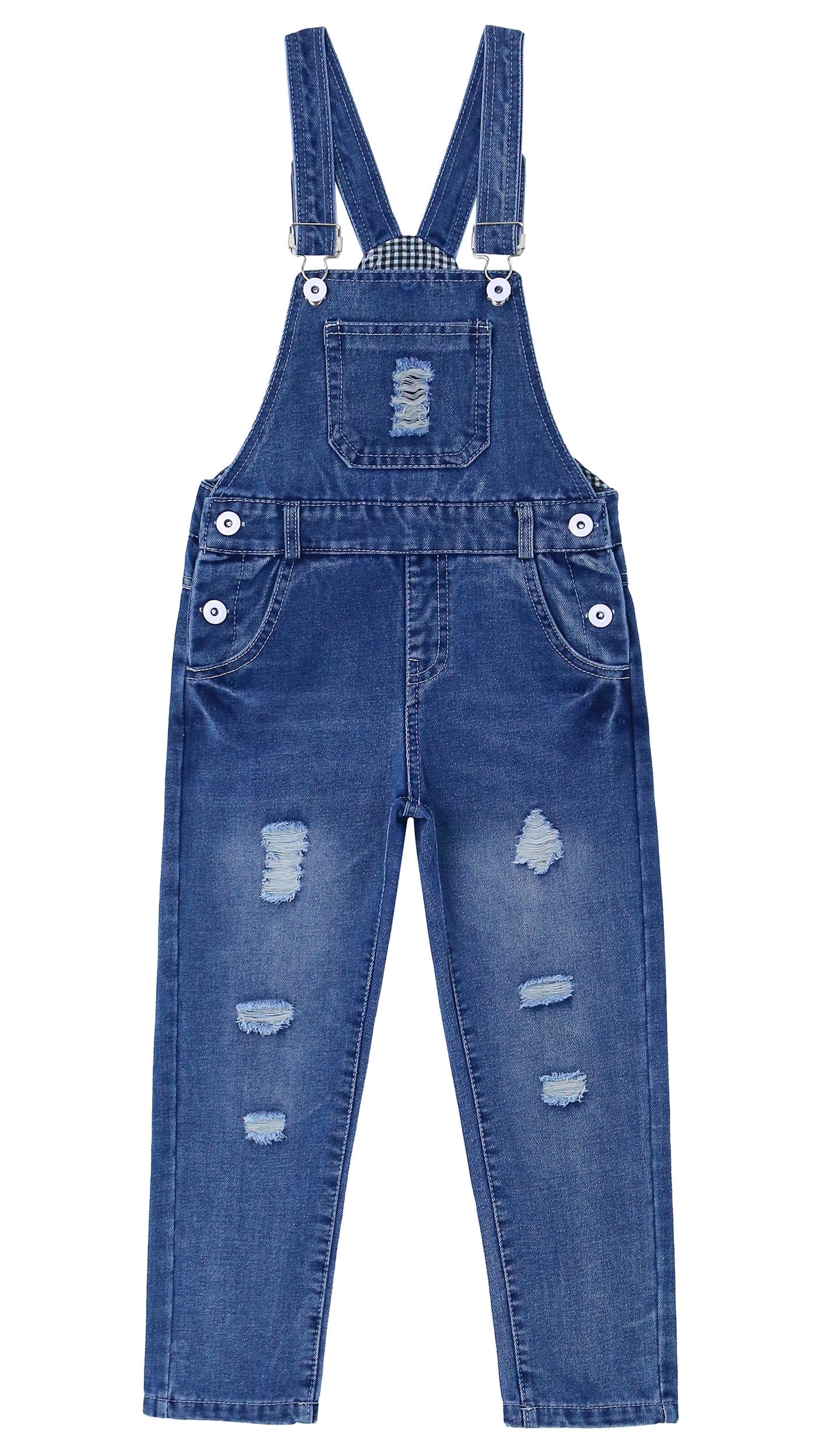 KIDSCOOL SPACE Boy Girl Overalls,Ripped Denim Washed Jeans Dungarees ...