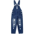 thumbnail image 1 of KIDSCOOL SPACE Boy Girl Overalls,Ripped Denim Washed Jeans Dungarees Jumpsuit,Blue,9-10 Years, 1 of 8
