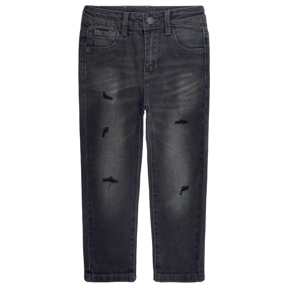 KIDSCOOL SPACE Boys Jeans,Little Boy Elastic Band Inside Ripped Soft Slim Cotton Denim Pants,4-5 Years
