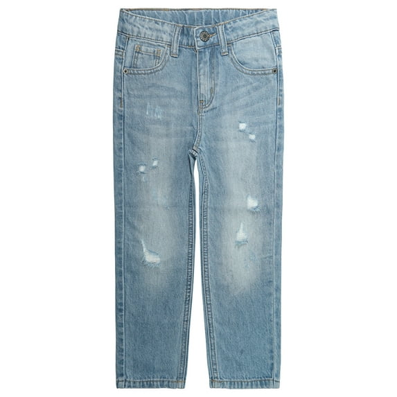 KIDSCOOL SPACE Boys Jeans,Little Boy Elastic Band Inside Ripped Soft Summer Slim Denim Pants,12-13 Years