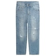 thumbnail image 1 of KIDSCOOL SPACE Boys Jeans,Little Boy Elastic Band Inside Ripped Soft Summer Slim Denim Pants,12-13 Years, 1 of 5