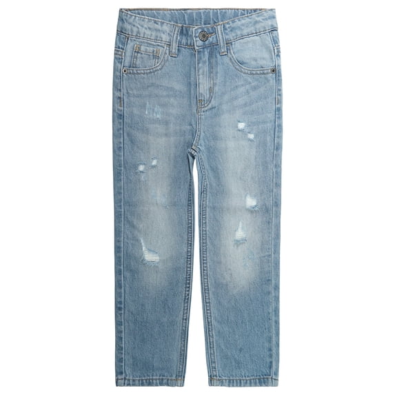 KIDSCOOL SPACE Boys Jeans,Little Boy Elastic Band Inside Ripped Soft Summer Slim Denim Pants,12-13 Years
