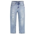 thumbnail image 1 of KIDSCOOL SPACE Boys Jeans,Little Kid Elastic Band Inside Ripped Denim Pants,Light Blue,5-6 Years, 1 of 8