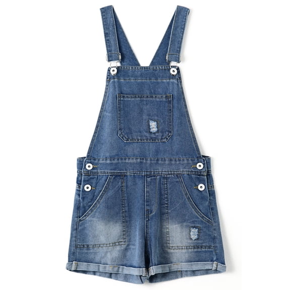 KIDSCOOL SPACE Boys Shorts,Little Big Boys Denim Ripped Summer Shortalls,11-12 Years