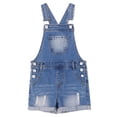 thumbnail image 1 of KIDSCOOL Girls Shorts Jumpsuit Summer Denim Jeans Overall Ripped Shortalls,7-8 Years, 1 of 8