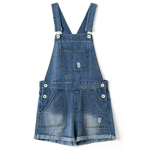 KIDSCOOL SPACE Boys Shorts,Little Big Boys Denim Ripped Summer Shortalls,9-10 Years