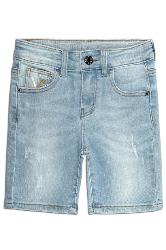 Boys Summer Denim Shorts, Soft Strechy Elastic Band Inside Half Jean Pants,8-9 Years