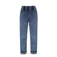 thumbnail image 1 of KIDSCOOL SPACE Girl Jeans,Embroidered Elastic Washed Denim Pants,Blue,10-11 Years, 1 of 7