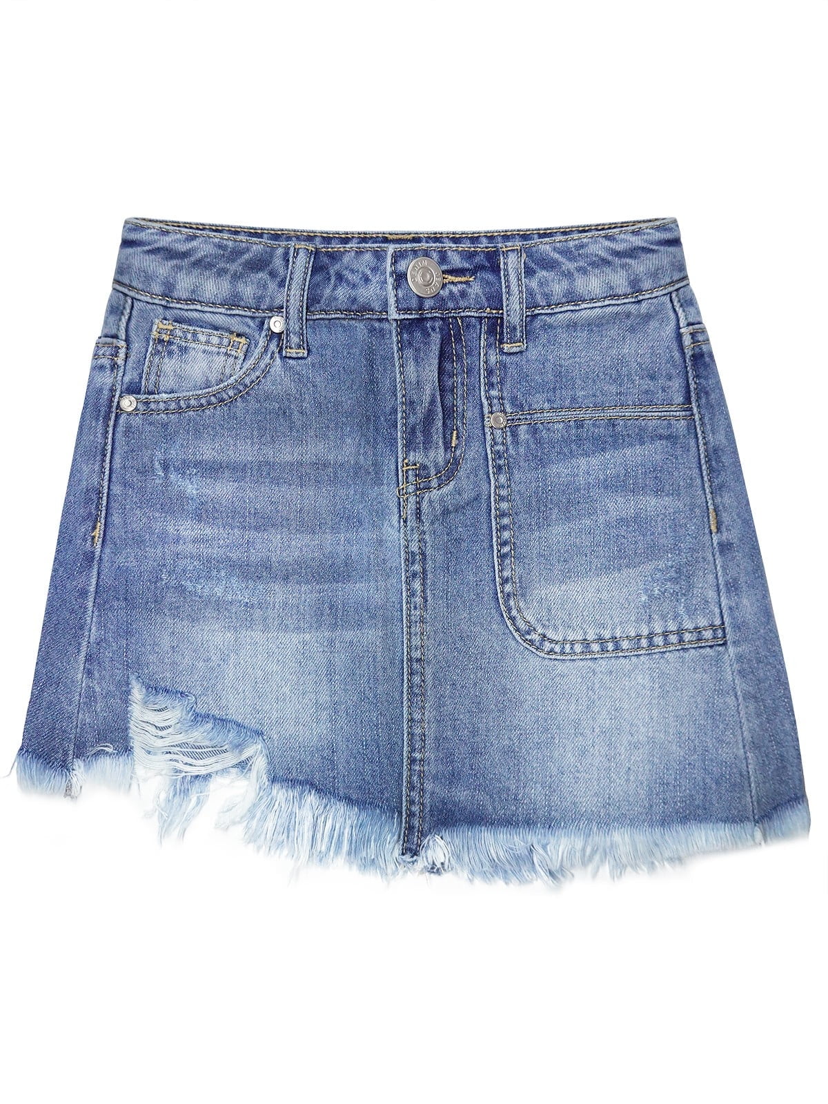 KIDSCOOL SPACE Girls Denim Dress,Cute Rippe Frayed Raw Hem Simple ...